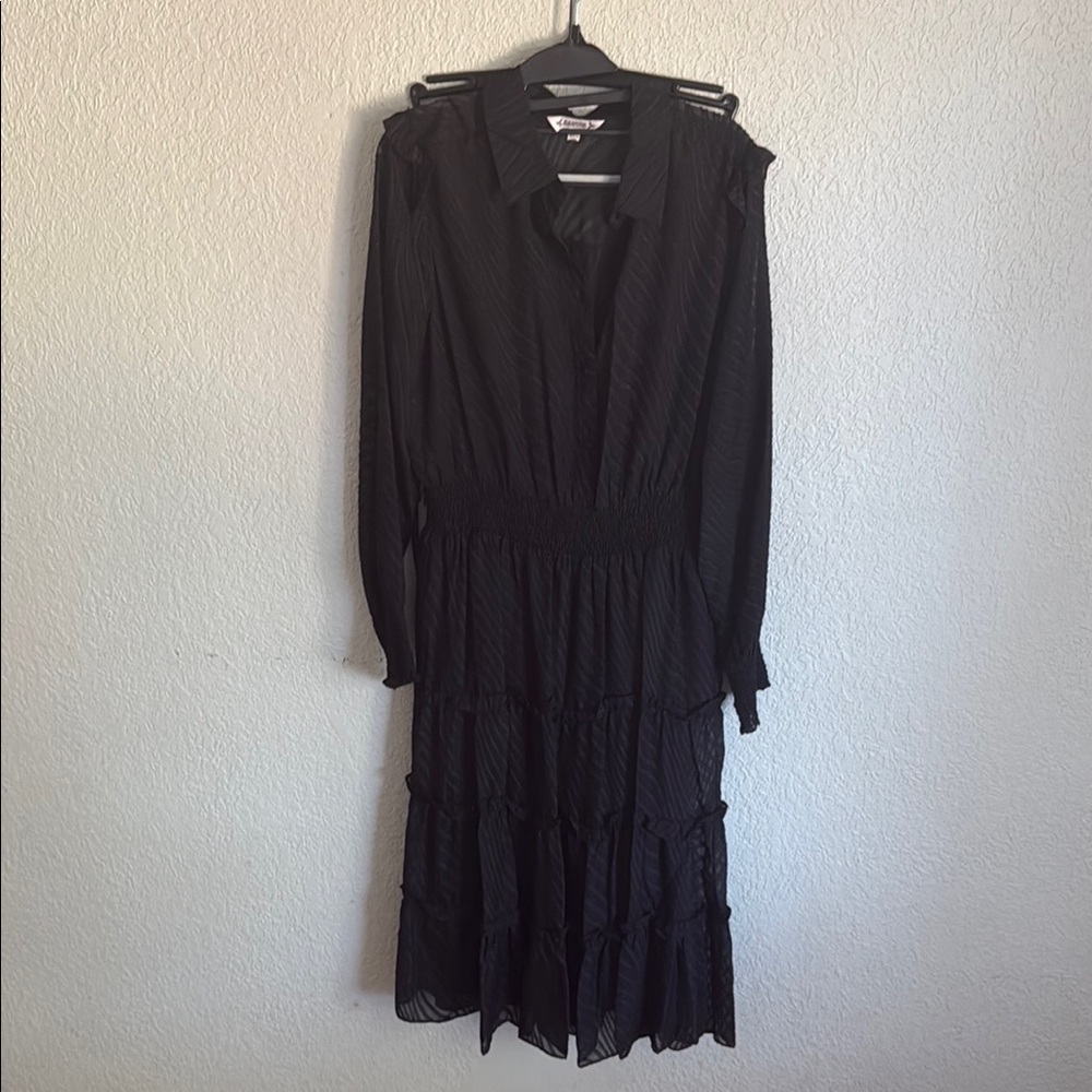 Nanette Lepore Black Long Sleeve Dress